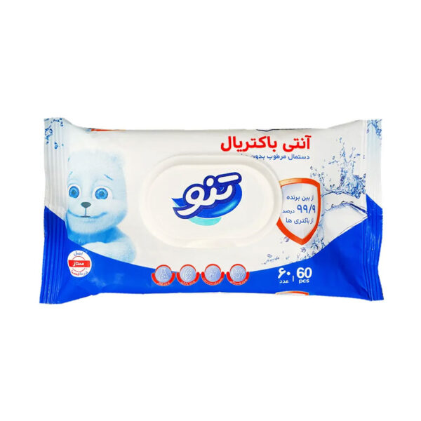 دستمال مرطوب تنو آنتی باکتریال 60 عددی